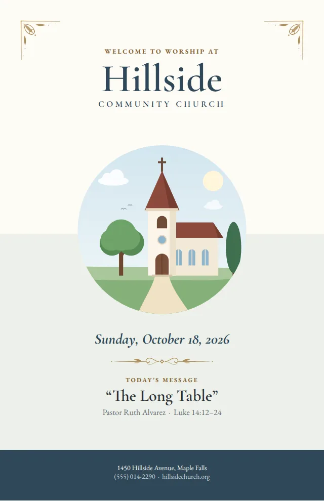 The Sunday Bulletin Booklet template